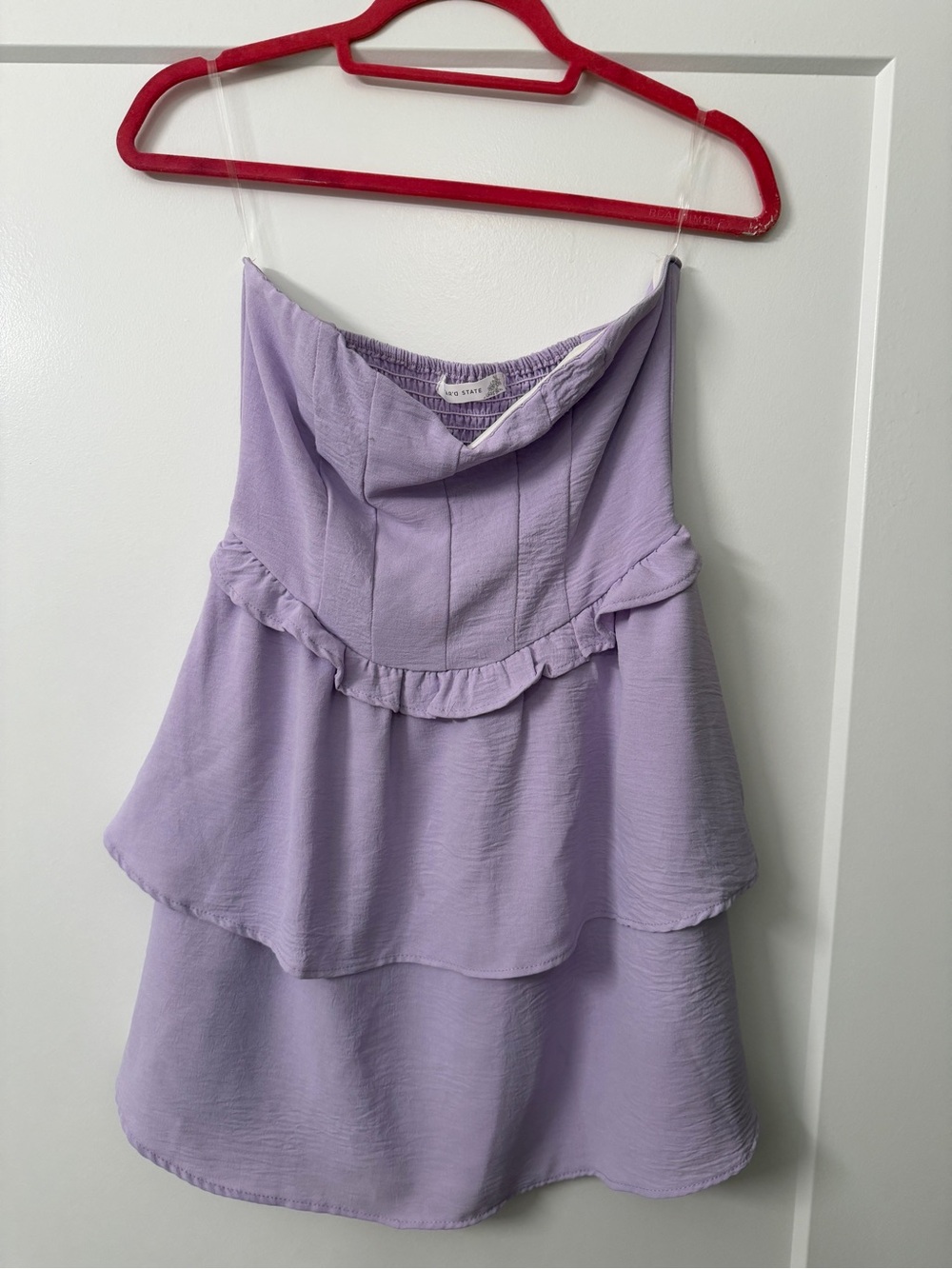 Altar'd State Lavender Tiered Ruffle Strapless Camisole